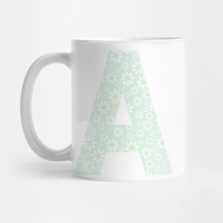 Letter A Daisy Mint Design Mug